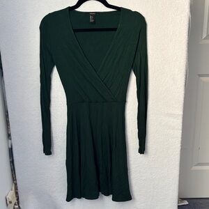 Forever 21 Deep Green Long Sleeve Dress